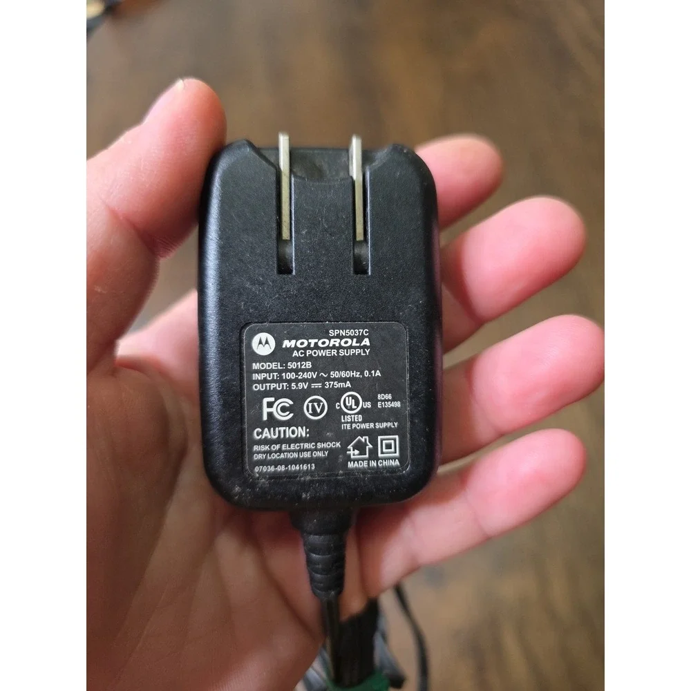 Motorola AC Power Supply Phone Charger Model 5012 Working SPN5037B‎ A6